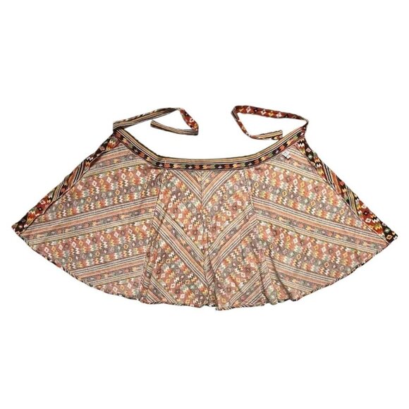 70s Vintage Southwest Aztec Pattern Wrap Skirt Mini Boho Cotton Union Made. - Picture 6 of 7